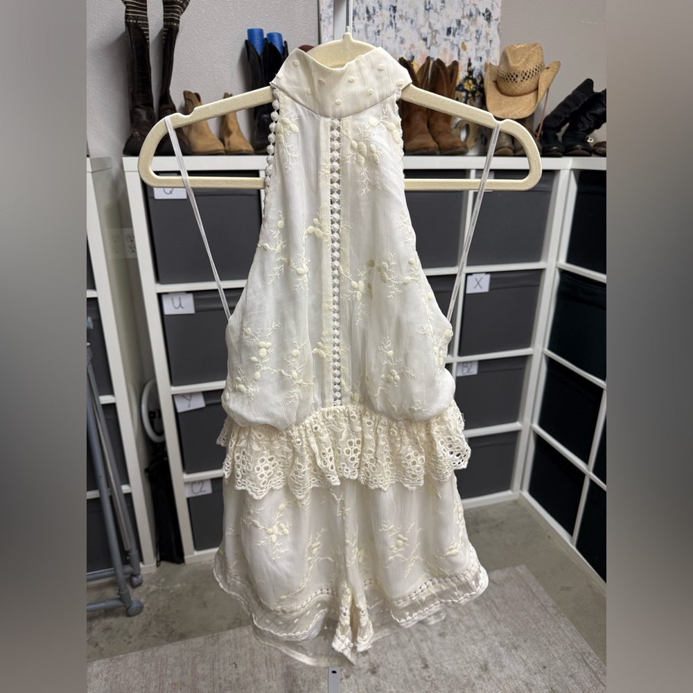 Zimmerman Admire Cherry Elegant Cream Lace Playsuit Romper NWT - Picture 5 of 11